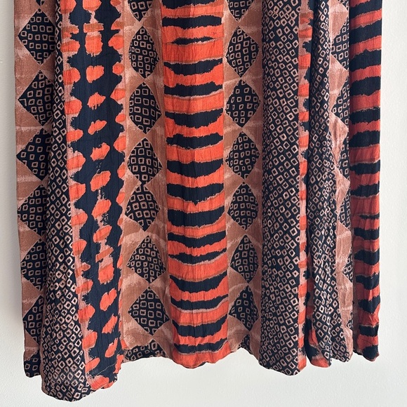 Madam Blue Clothing Animal Print/Tribal Print Skirt, Orange/Brown/Black, L - Picture 11 of 16